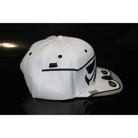 Star Wars Disney Storm Trooper Helmet Design Snapback Cap Hat White Black Adult - Picture 2 of 7